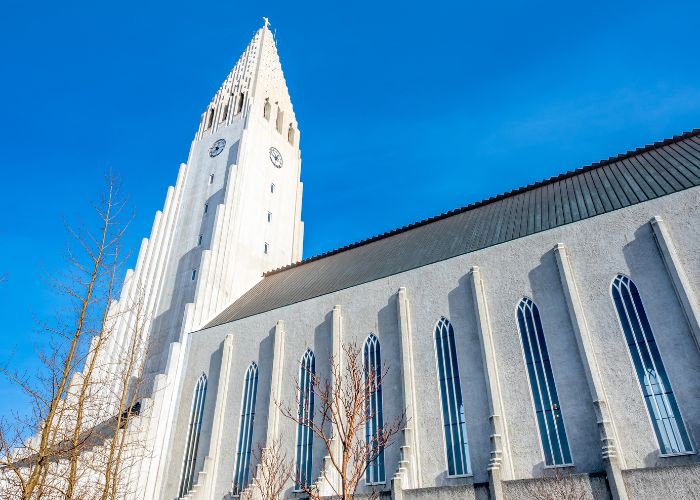Hallgrímskirkja, a prominent Lutheran parish church in Reykjavík, Iceland