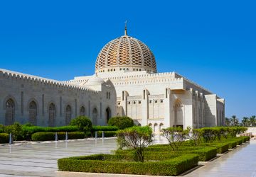 Sultan Qaboos Grand Mosque, located in Muscat, Oman.