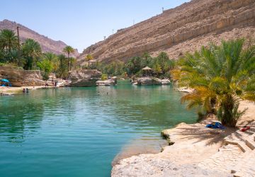 Wadi Bani Khalid, a prominent wadi (valley) and tourist attraction in Oman