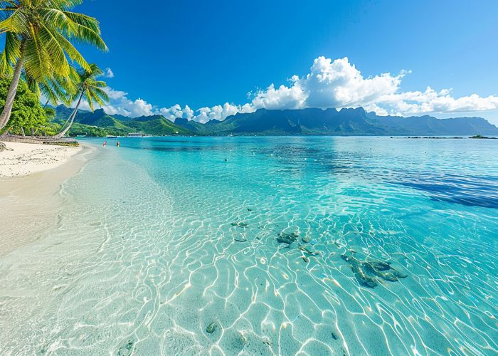 matira beach bora bora french polynesia